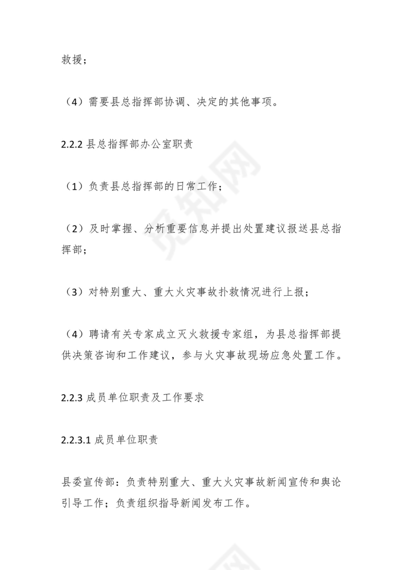XX自治县火灾事故应急预案.docx
