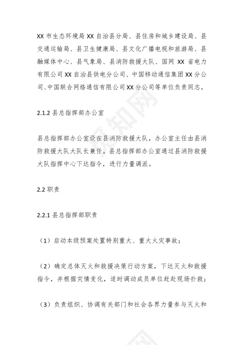 XX自治县火灾事故应急预案.docx