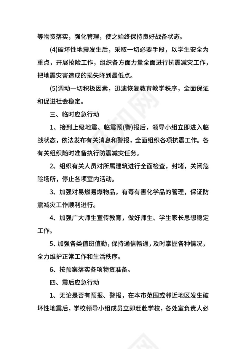 小学防震减灾应急预案.docx