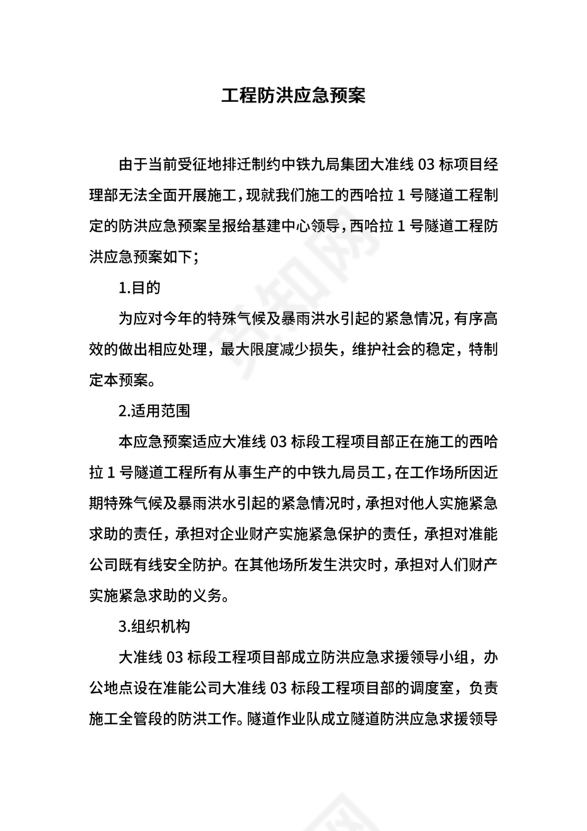 工程防洪应急预案.docx