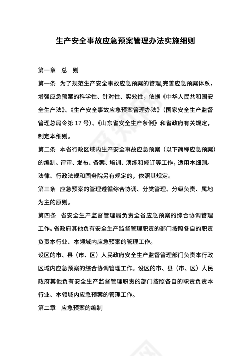 生产安全事故应急预案管理办法实施细则.docx