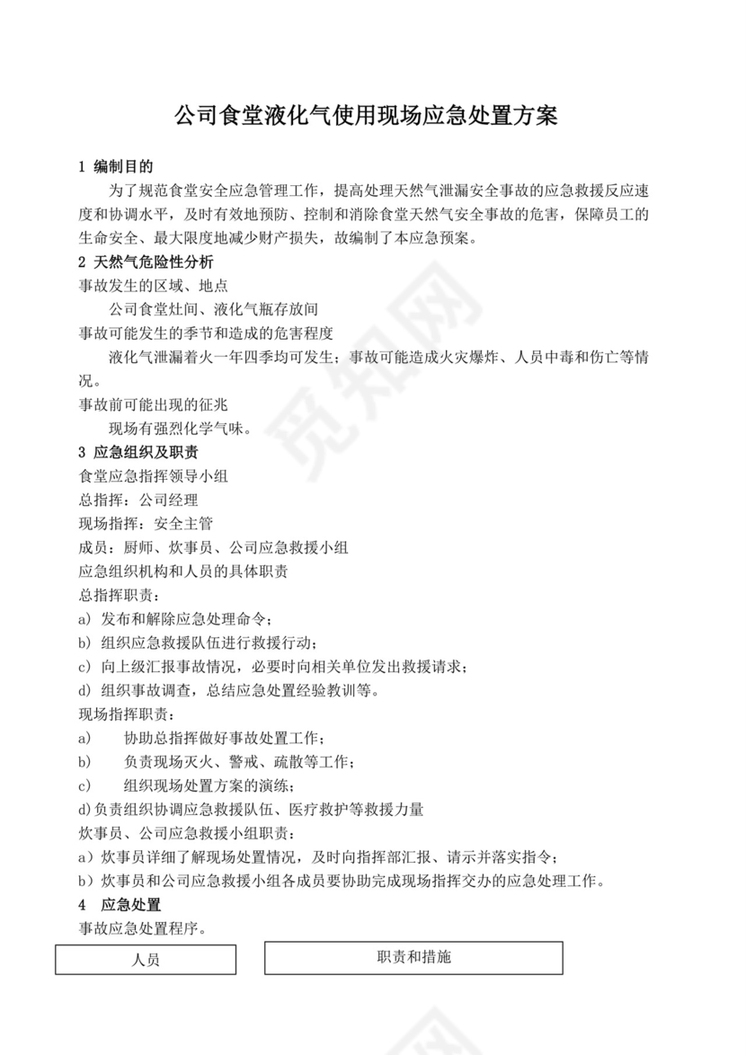 食堂燃气安全应急预案.docx