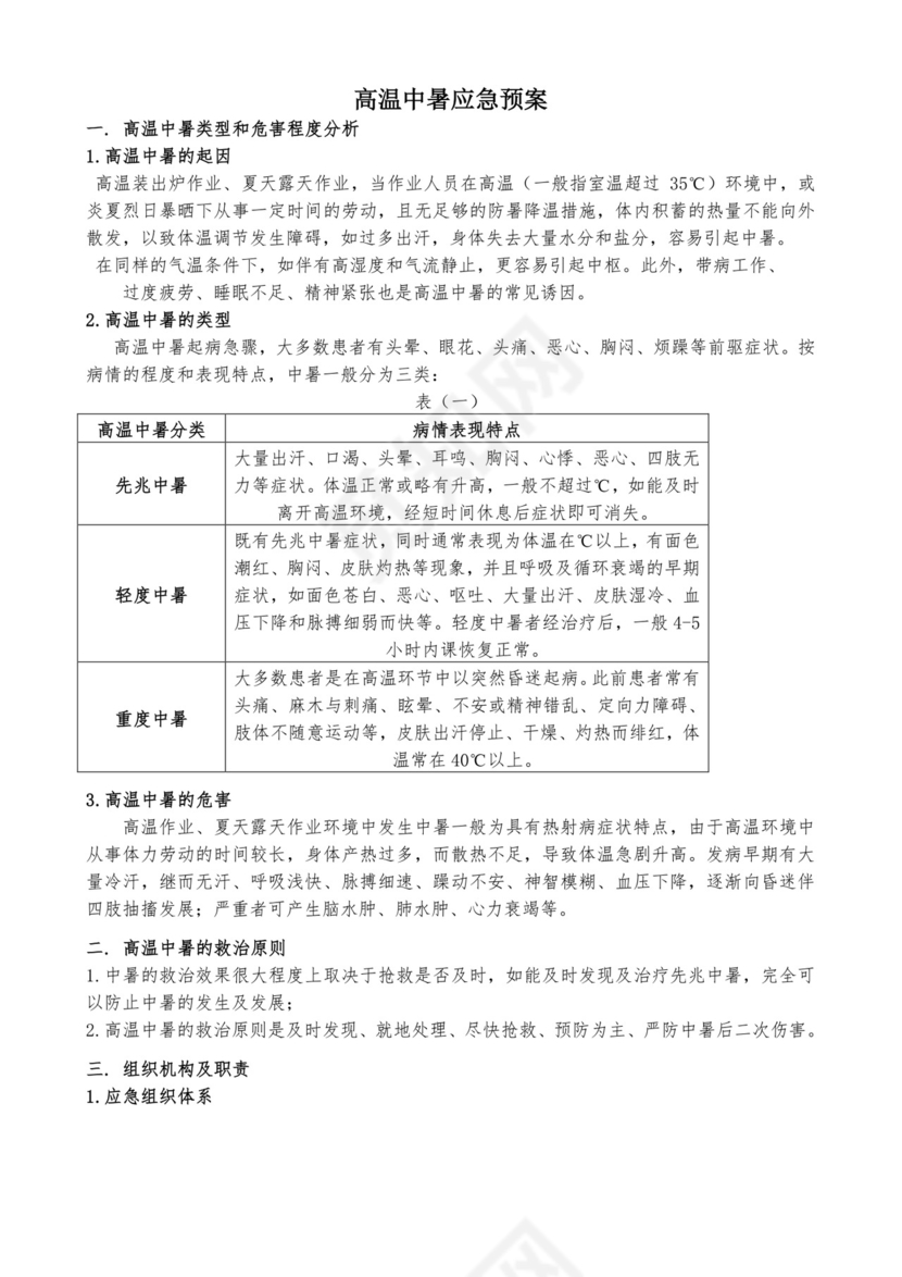 高温中暑应急预案预案.docx