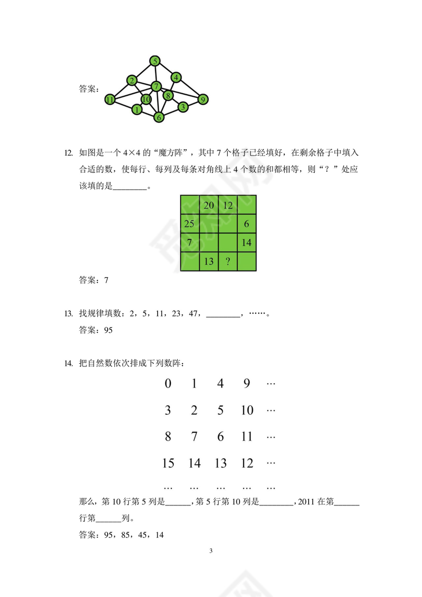 2024奥数竞赛5年级培训题-答案版.docx