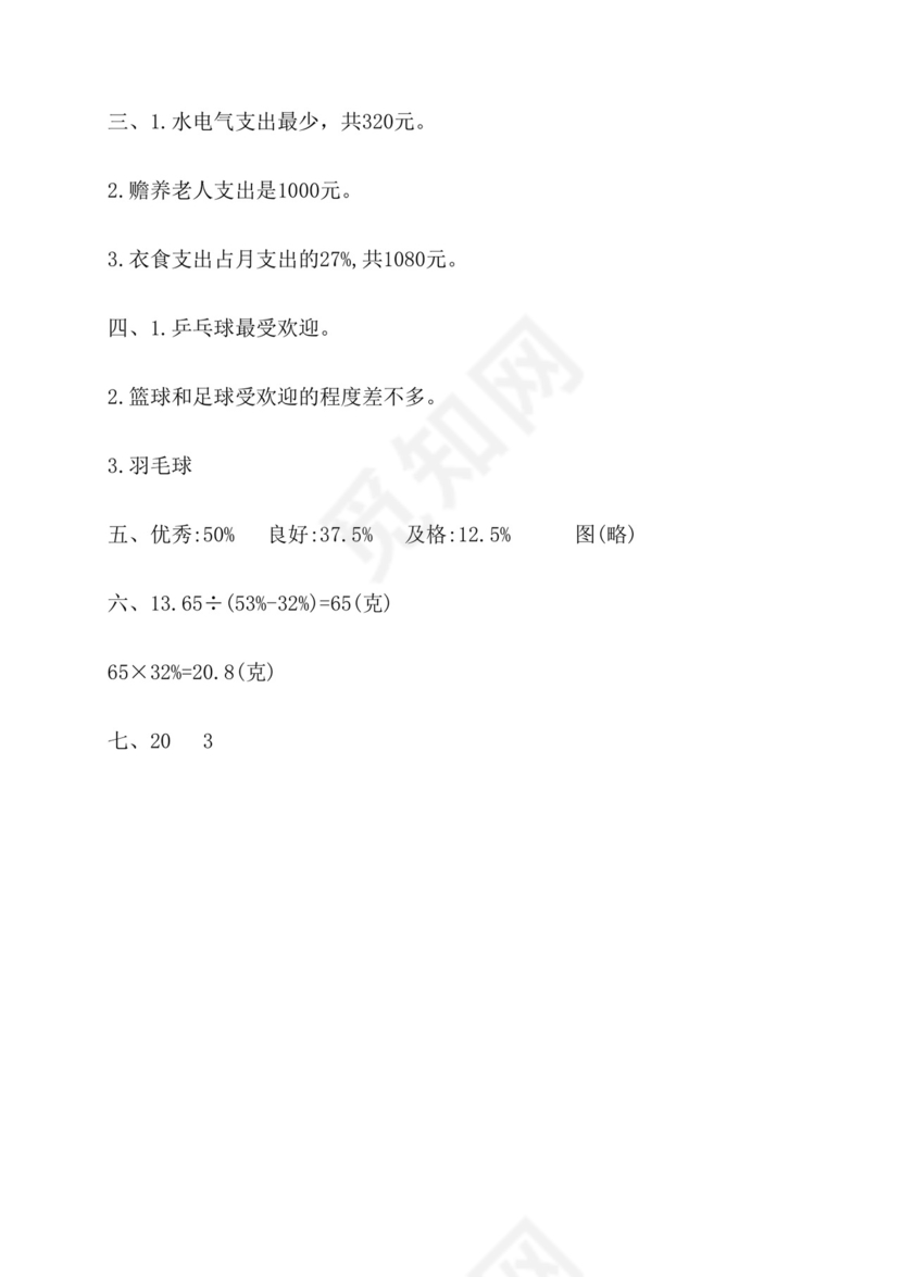 第一单元《扇形统计图》重点题型练习（同步练习）六年级下册数学苏教版.docx