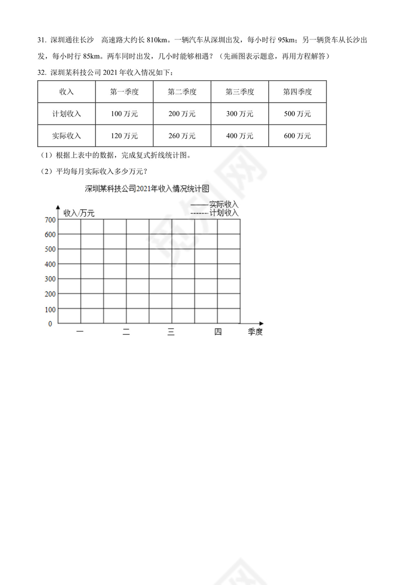 精品解析：2021-2022学年广东省深圳市宝安区北师大版五年级下册期末教学质量监测数学试卷（原卷版）.docx