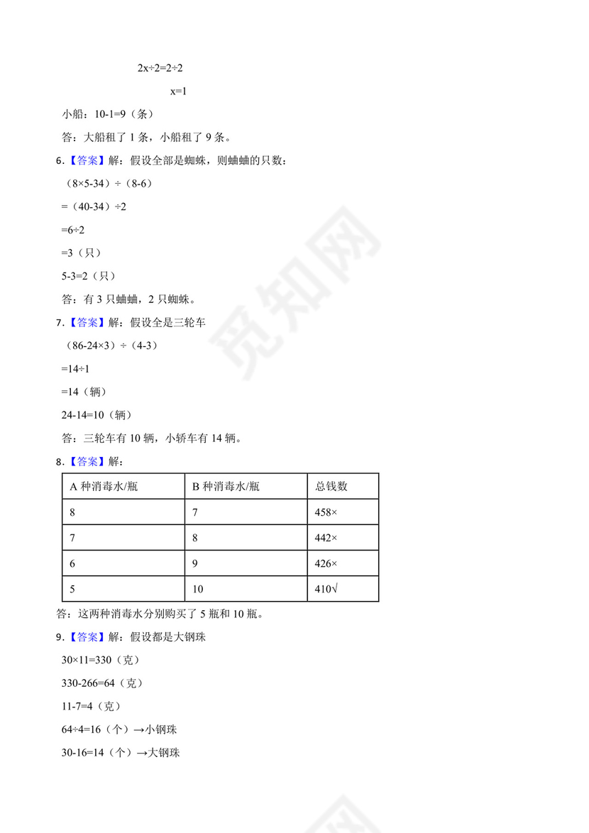 苏教版六年级下册数学第三单元+解决问题的策略应用题训练.docx