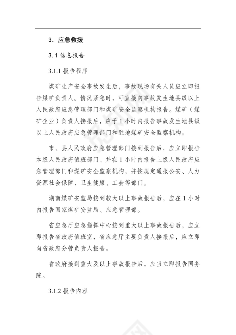 湖南省煤矿生产安全事故应急预案（试行）.docx