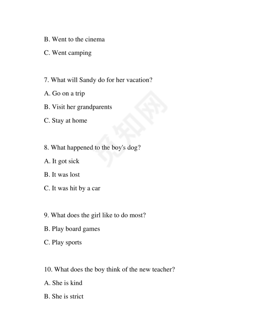 2023年浙江省杭州市小升初英语试卷及答案解析.docx