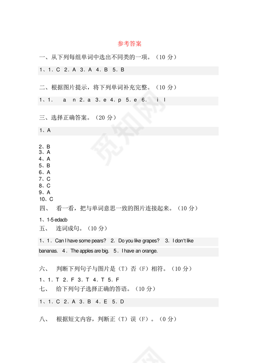 2023年人教版三年级英语下册期末试卷带答案【通用】.docx