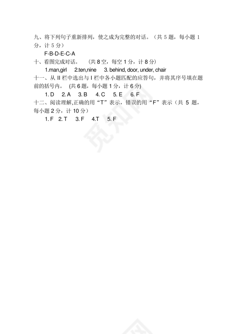 三年级英语(下册)期末试卷(含音频听力,含答案)2019.6.docx