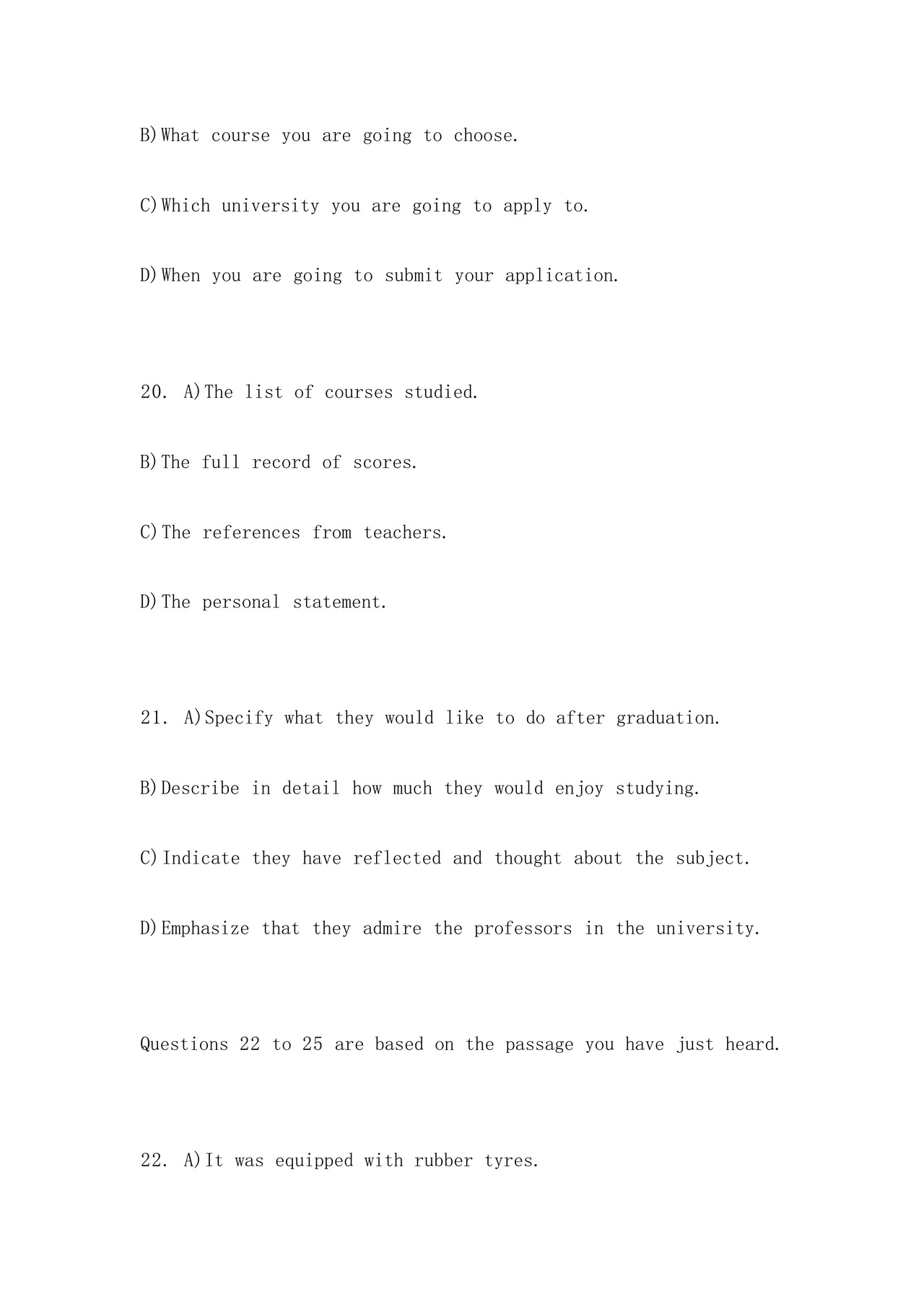 大学英语四级真题试卷及答案试卷一完整版.docx
