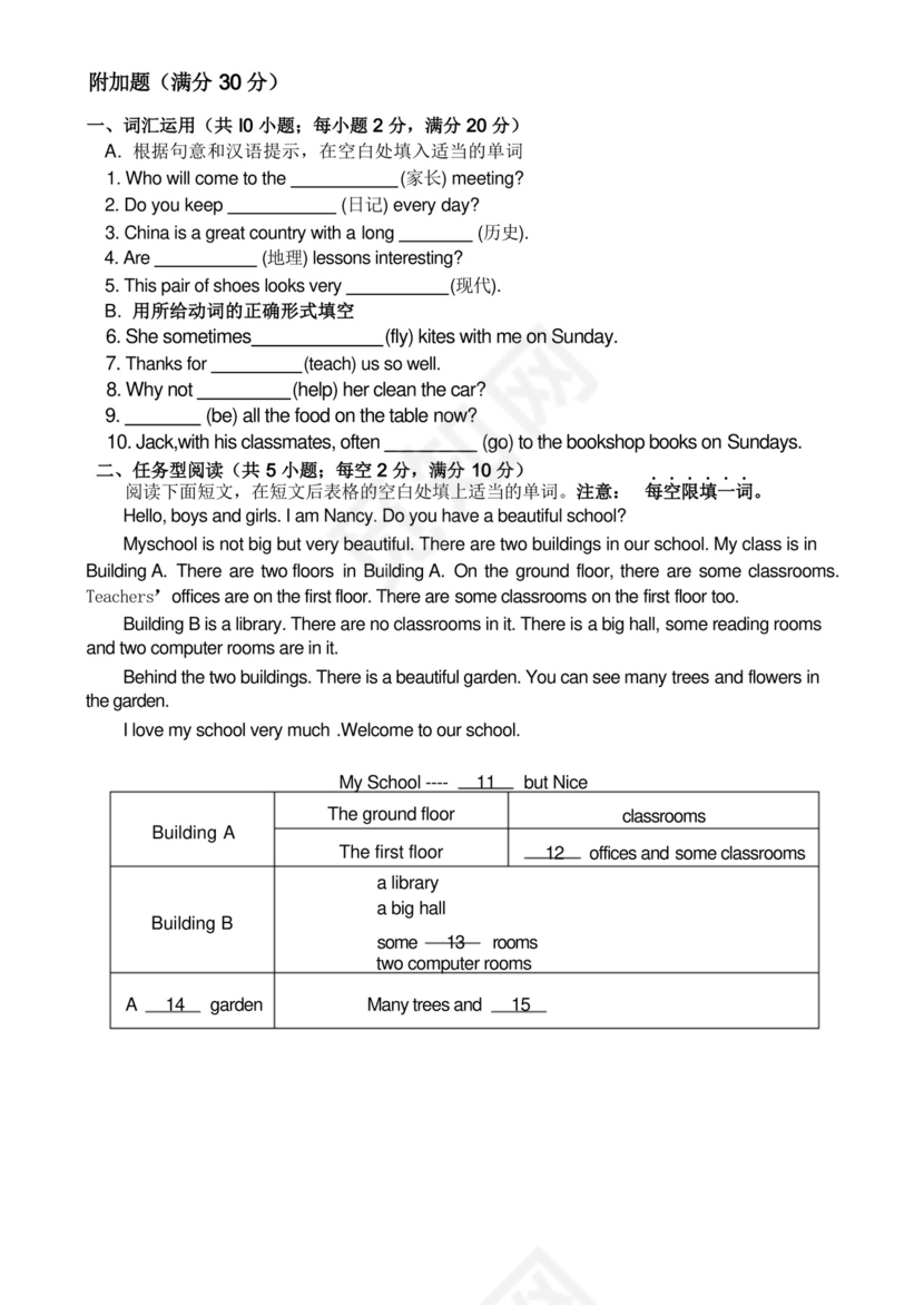 牛津英语七年级上册第一次月考试卷(含答案).docx