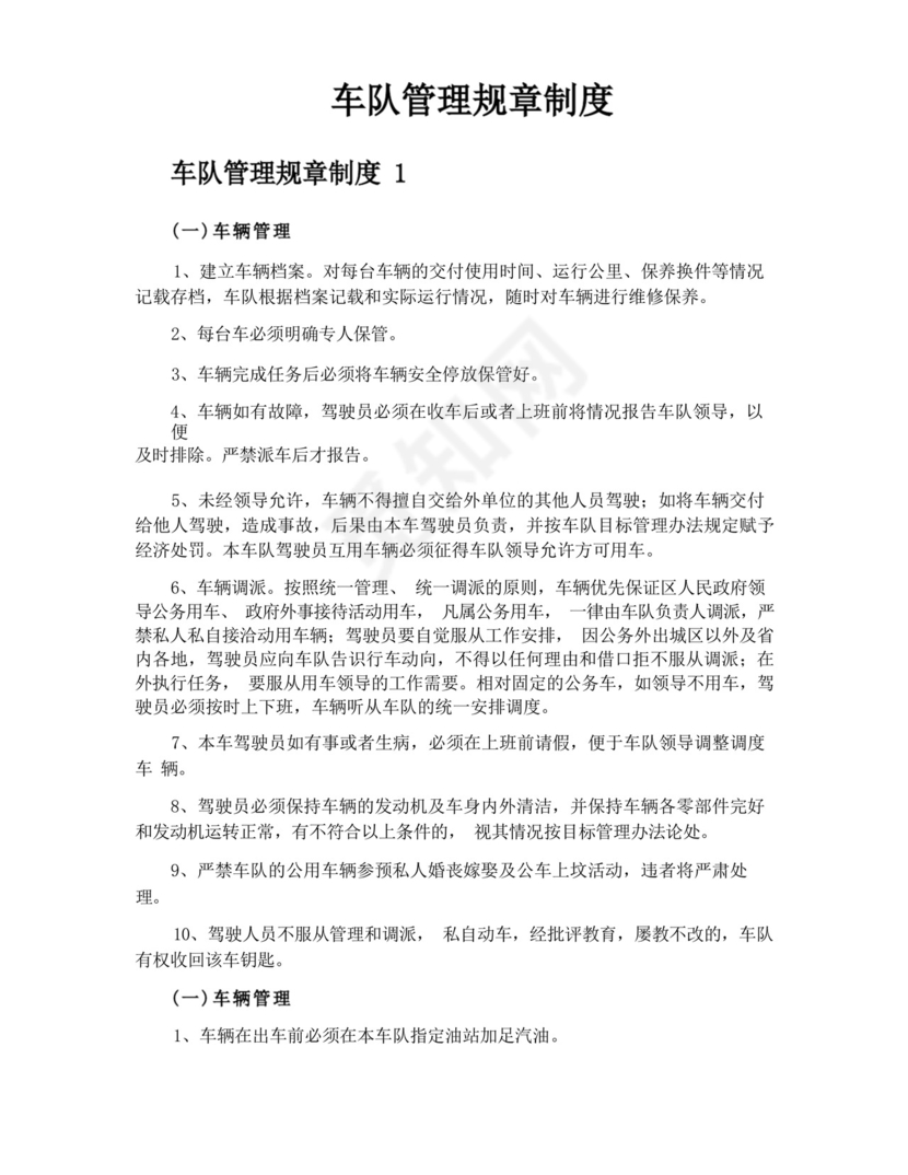 车队管理规章制度.docx