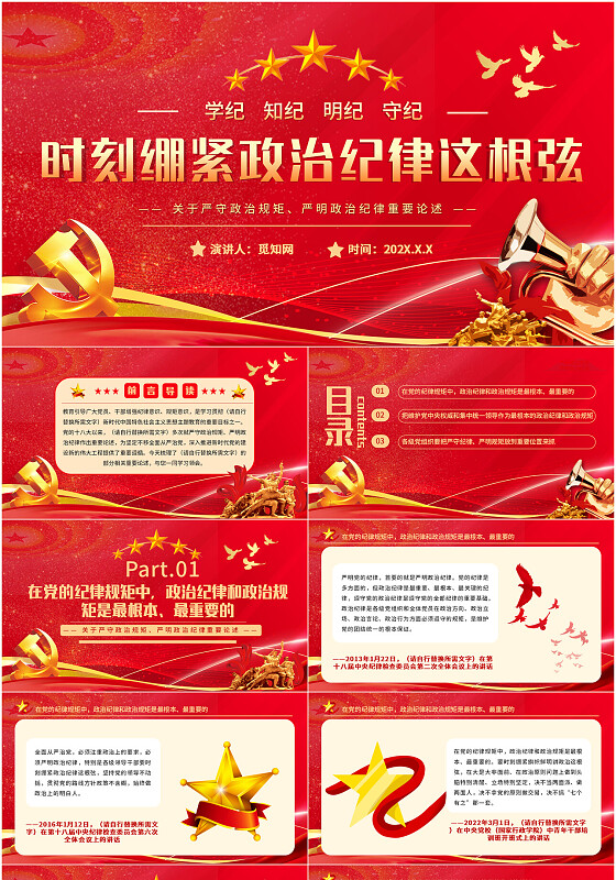 关于政治纪律重要论述专题党课PPT党建