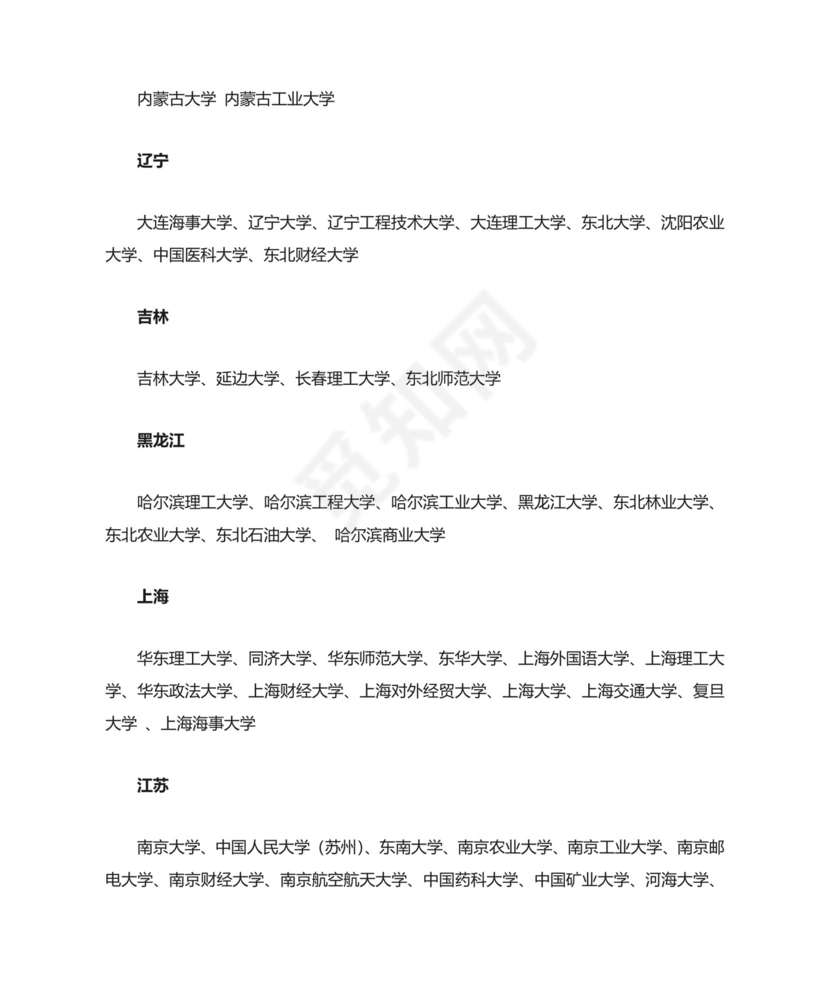 全国一本高校名单.docx