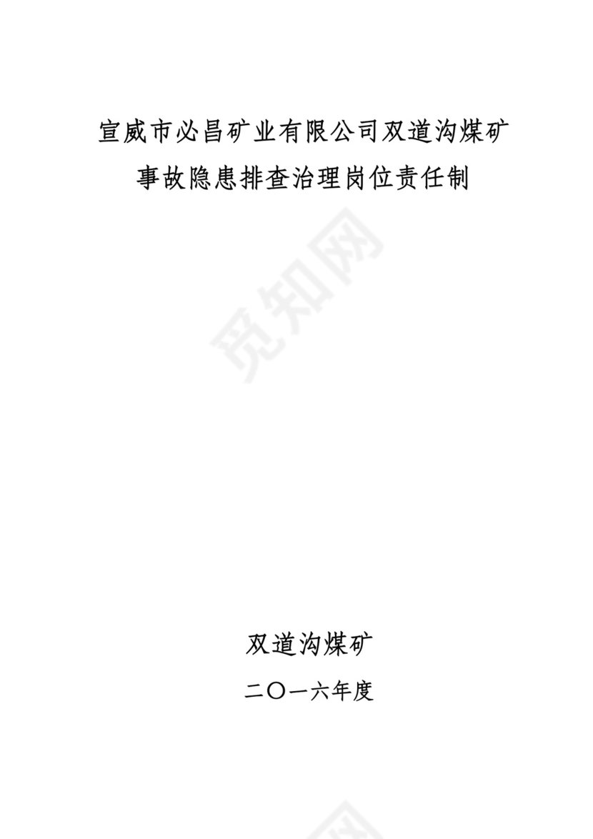 各级隐患排查治理岗位责任制.doc
