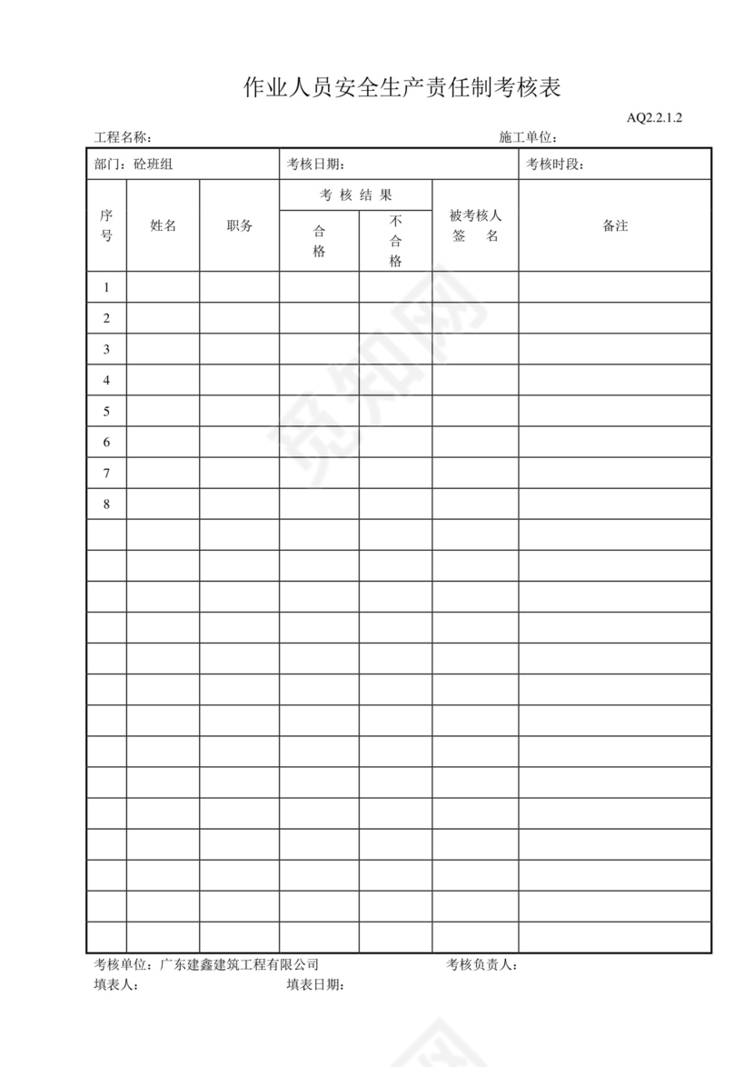 安全生产责任制考核表.doc