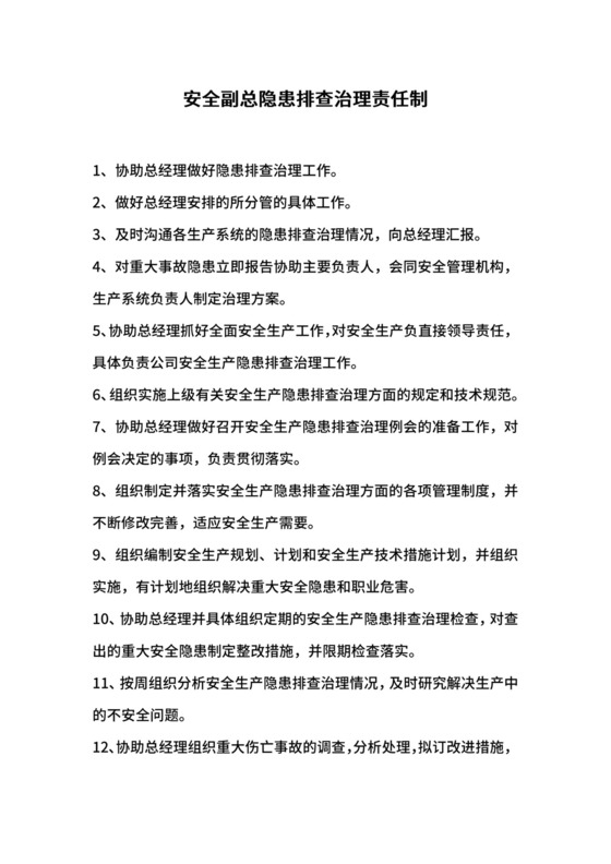 安全副总隐患排查治理责任制.docx
