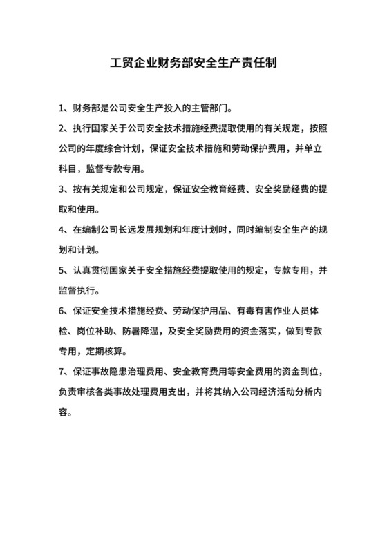 工贸企业财务部安全生产责任制.docx