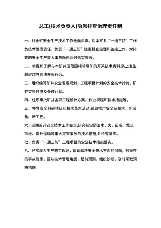 总工(技术负责人)隐患排查治理责任制.docx