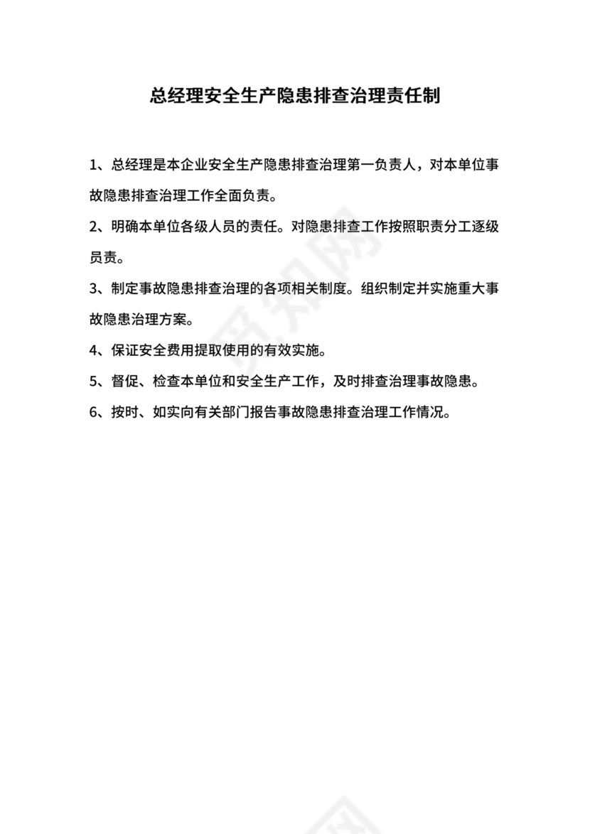 总经理安全生产隐患排查治理责任制.docx