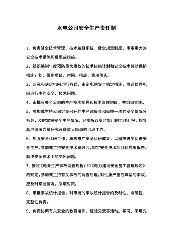 水电公司安全生产责任制.docx