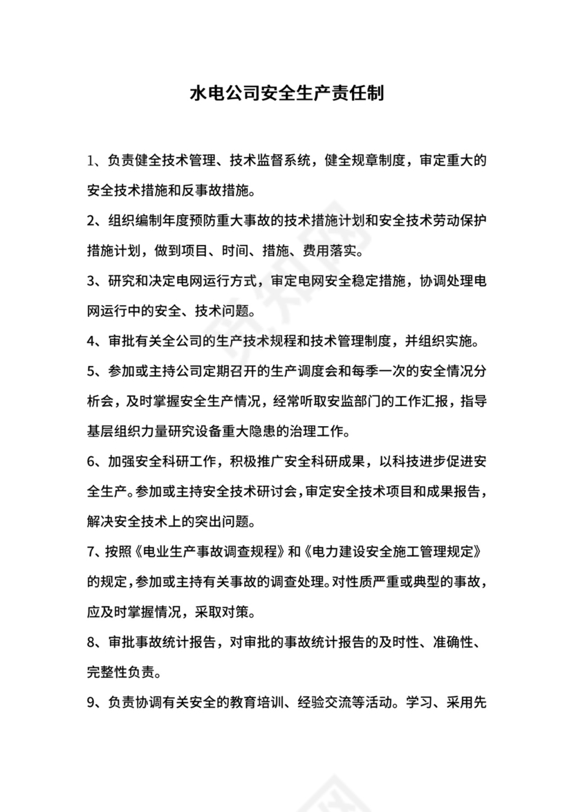 水电公司安全生产责任制.docx