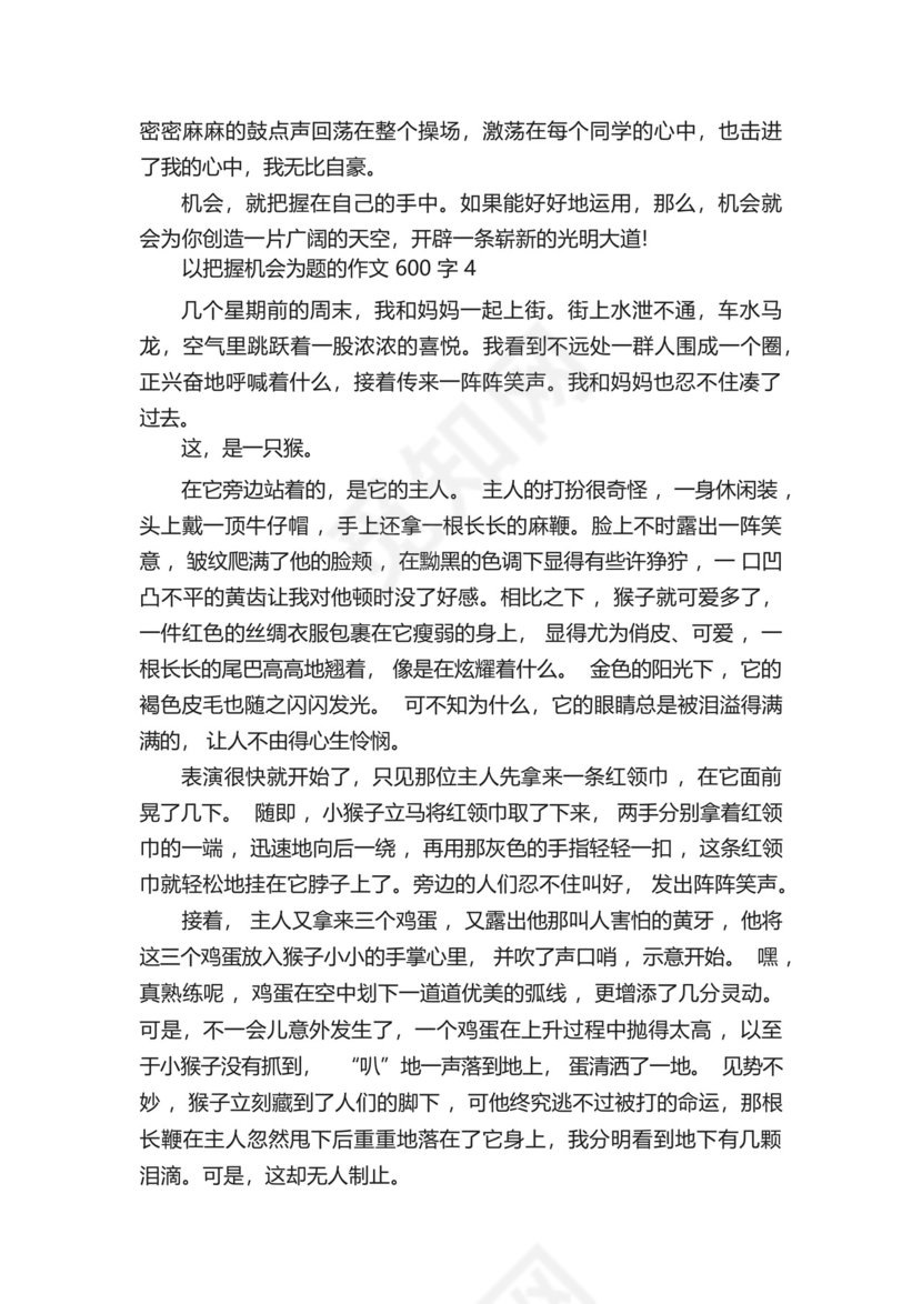 以把握机会为题的作文600字左右.docx