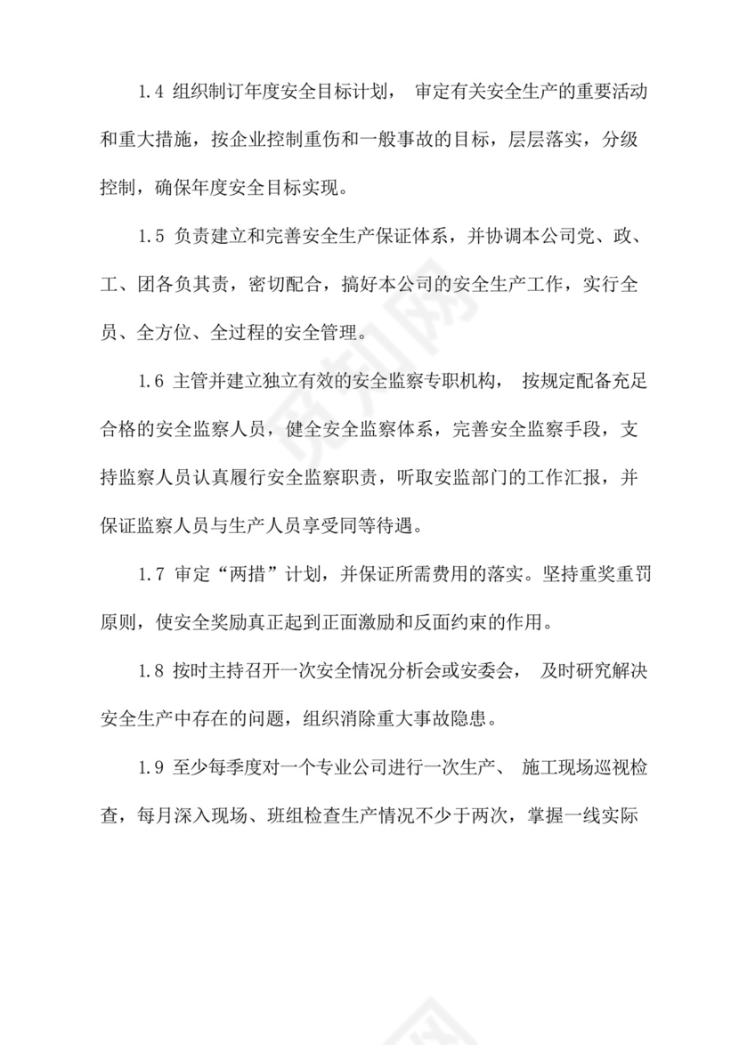 电力工程公司安全生产责任制(新版).docx