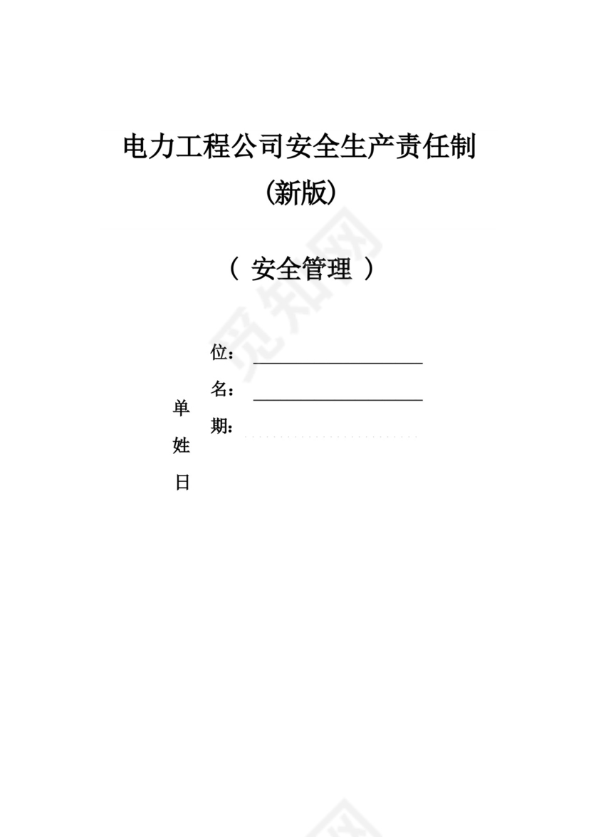 电力工程公司安全生产责任制(新版).docx