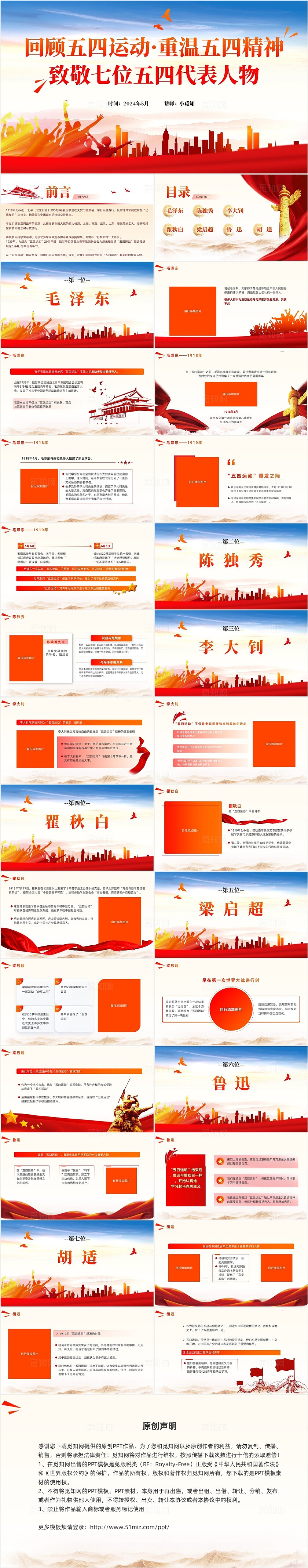 致敬五四历史人物介绍团课ppt课件党建