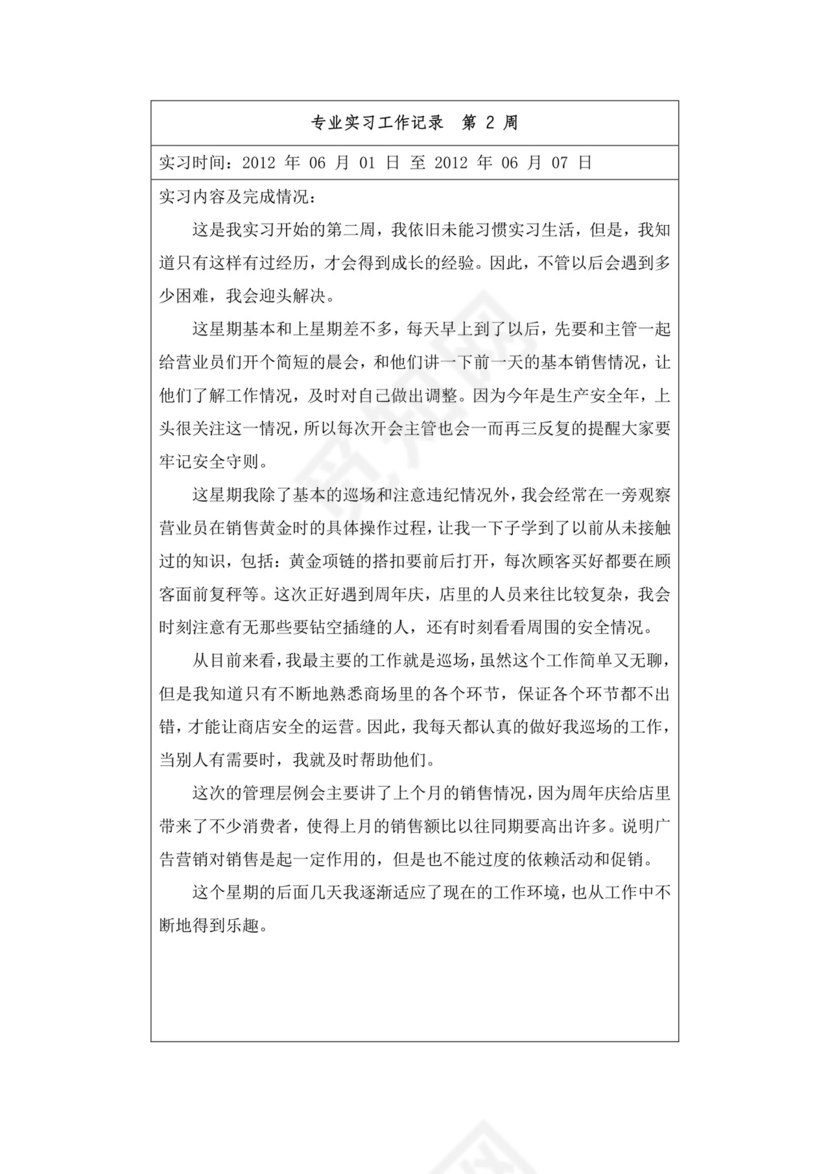 专业实习工作记录.doc