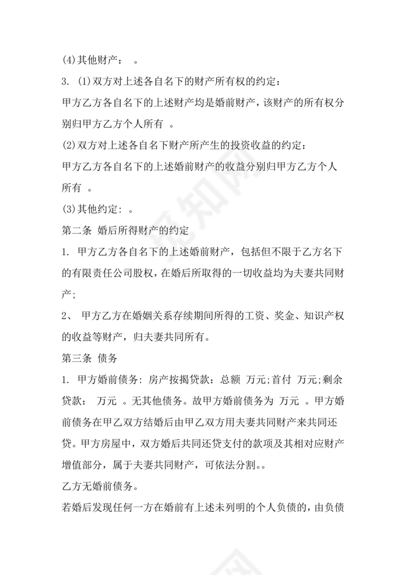 再婚婚前财产协议书.docx