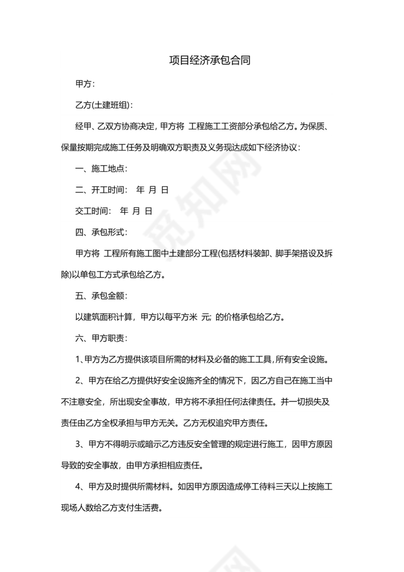 项目经济承包合同.docx