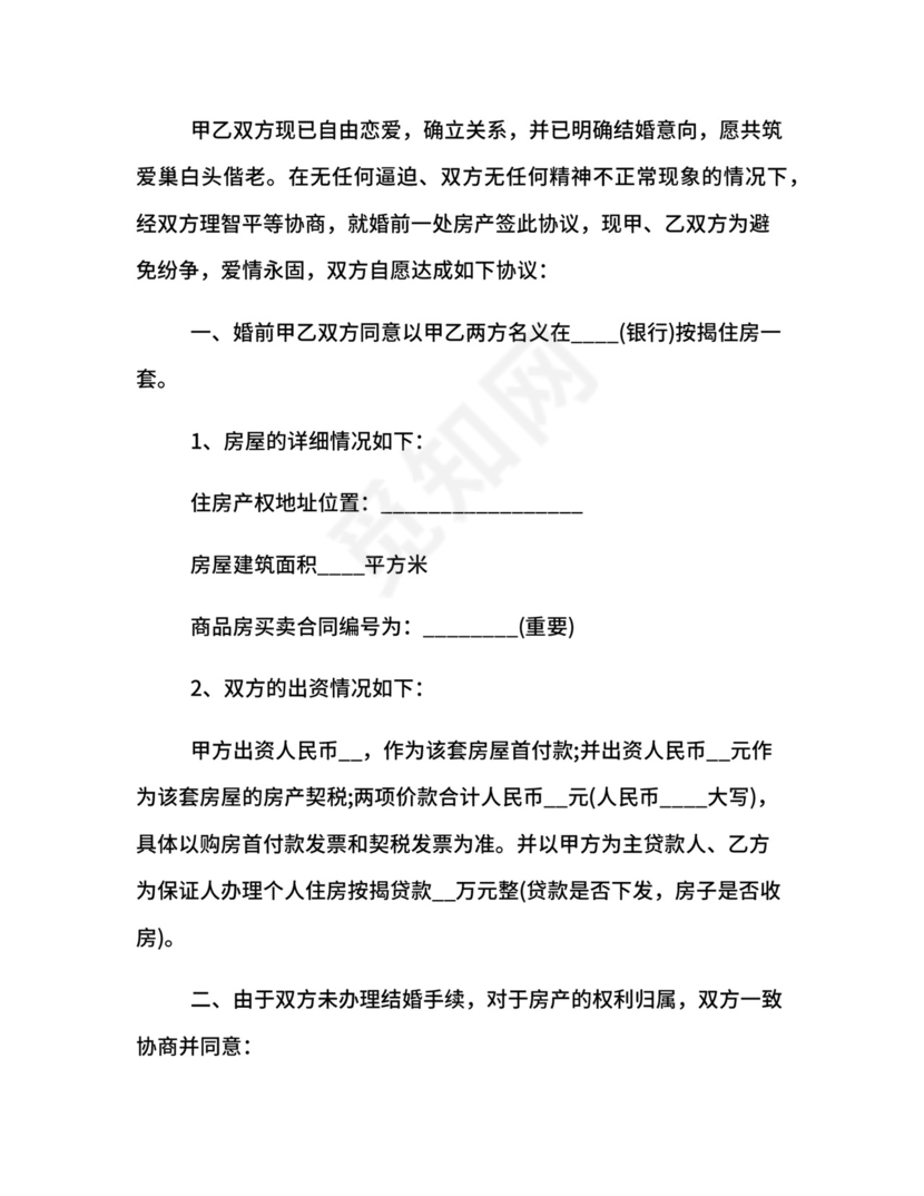 夫妇婚前协议.docx