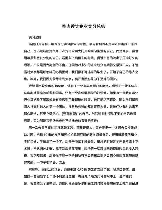 室内设计专业实习总结.doc