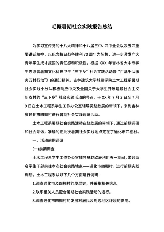 毛概暑期社会实践报告总结.docx