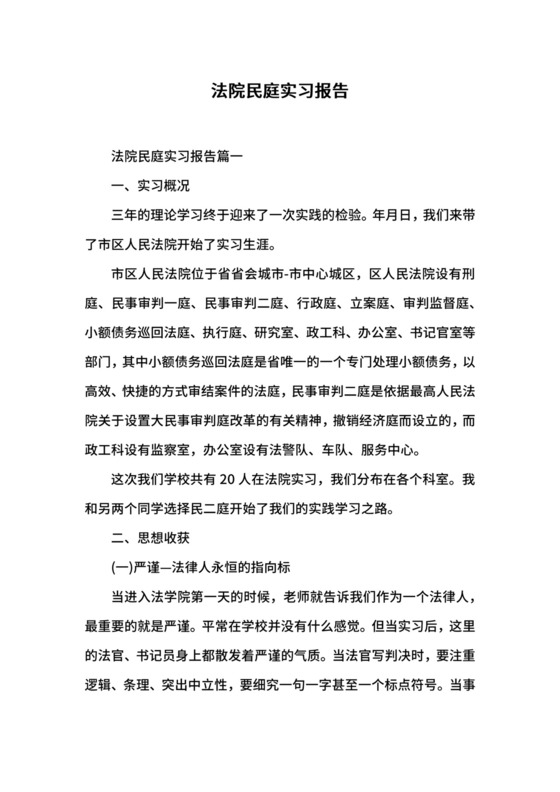 法院民庭实习报告.docx