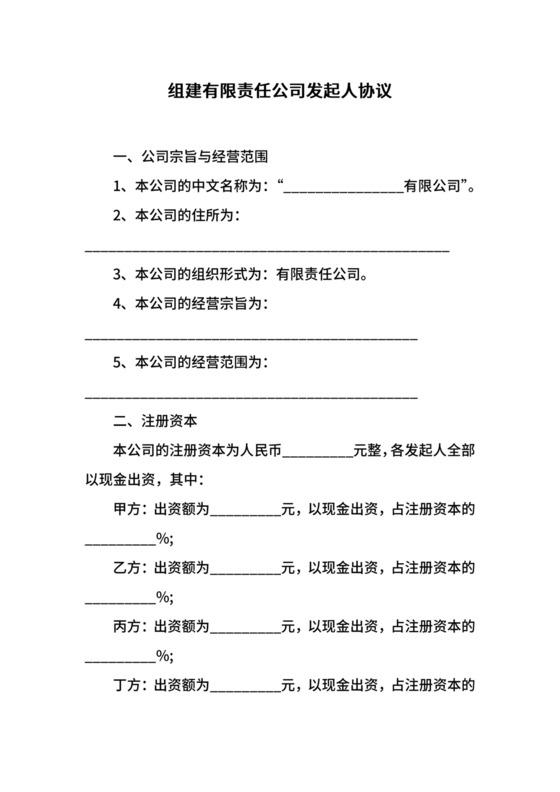 组建有限责任公司发起人协议.docx