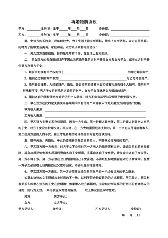 老年人再婚婚前协议.doc