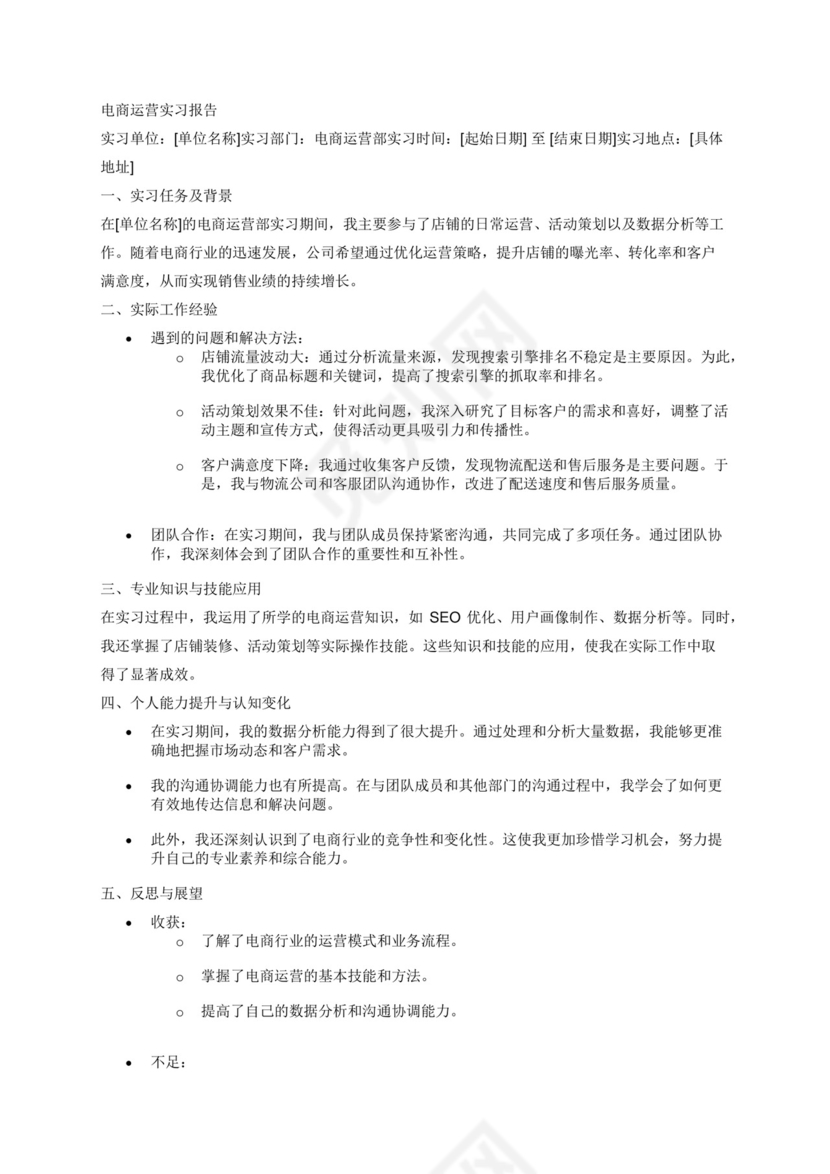 2000字电商运营实习报告.docx