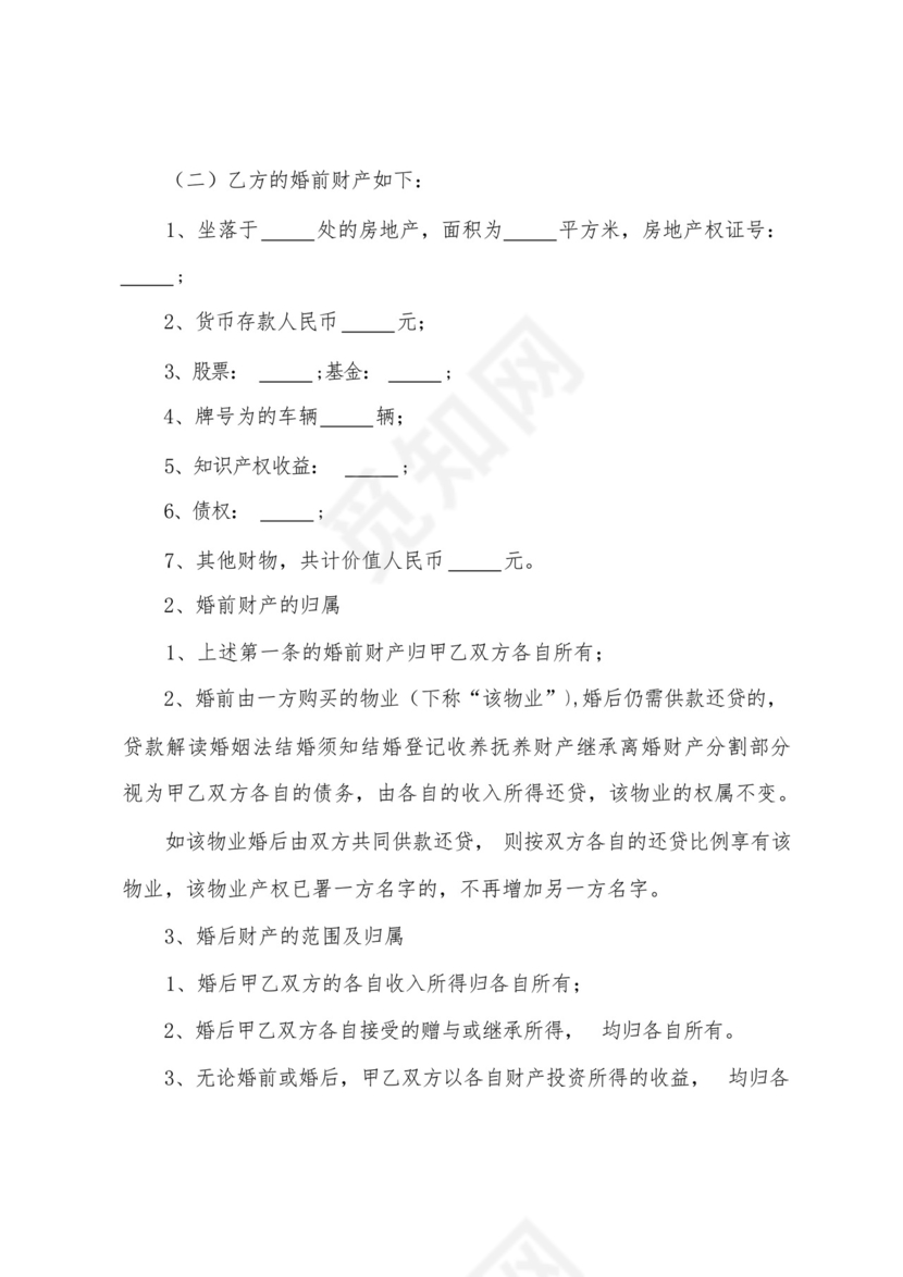 二婚婚前协议书.docx