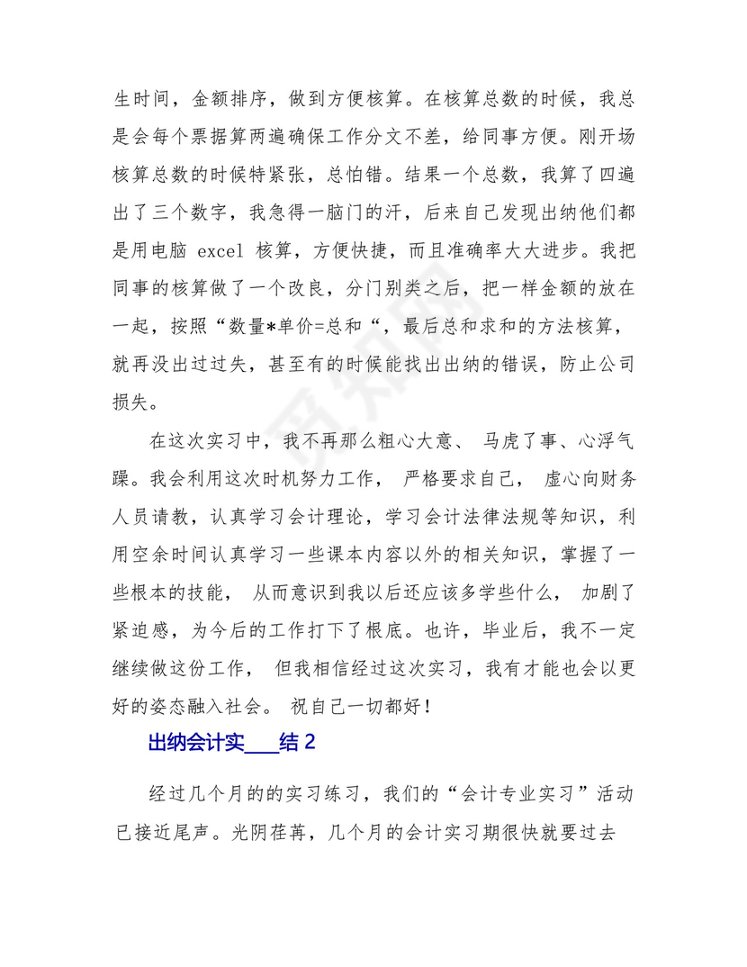 出纳会计实习总结3000字.docx