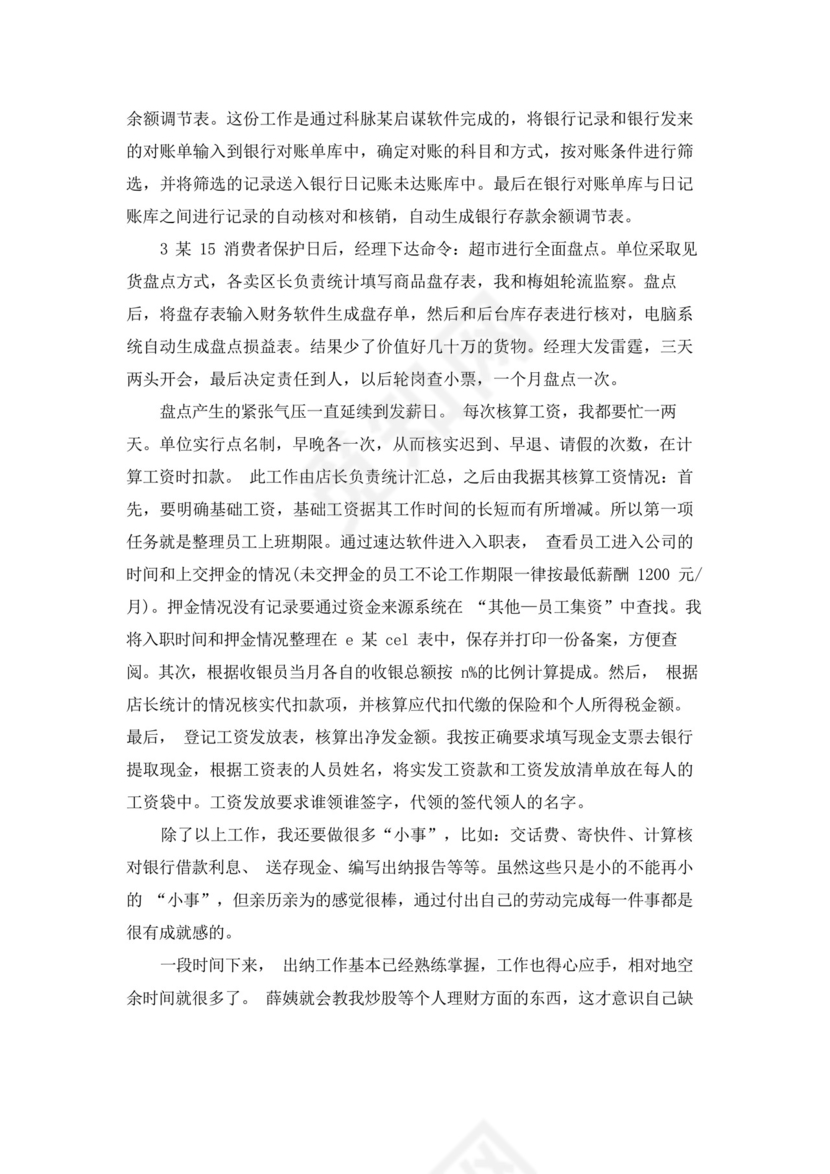 出纳实习总结3000字.docx