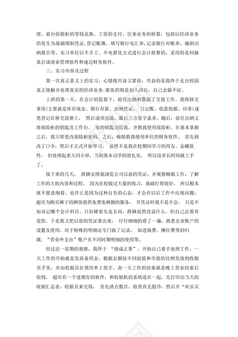 出纳实习总结3000字.docx