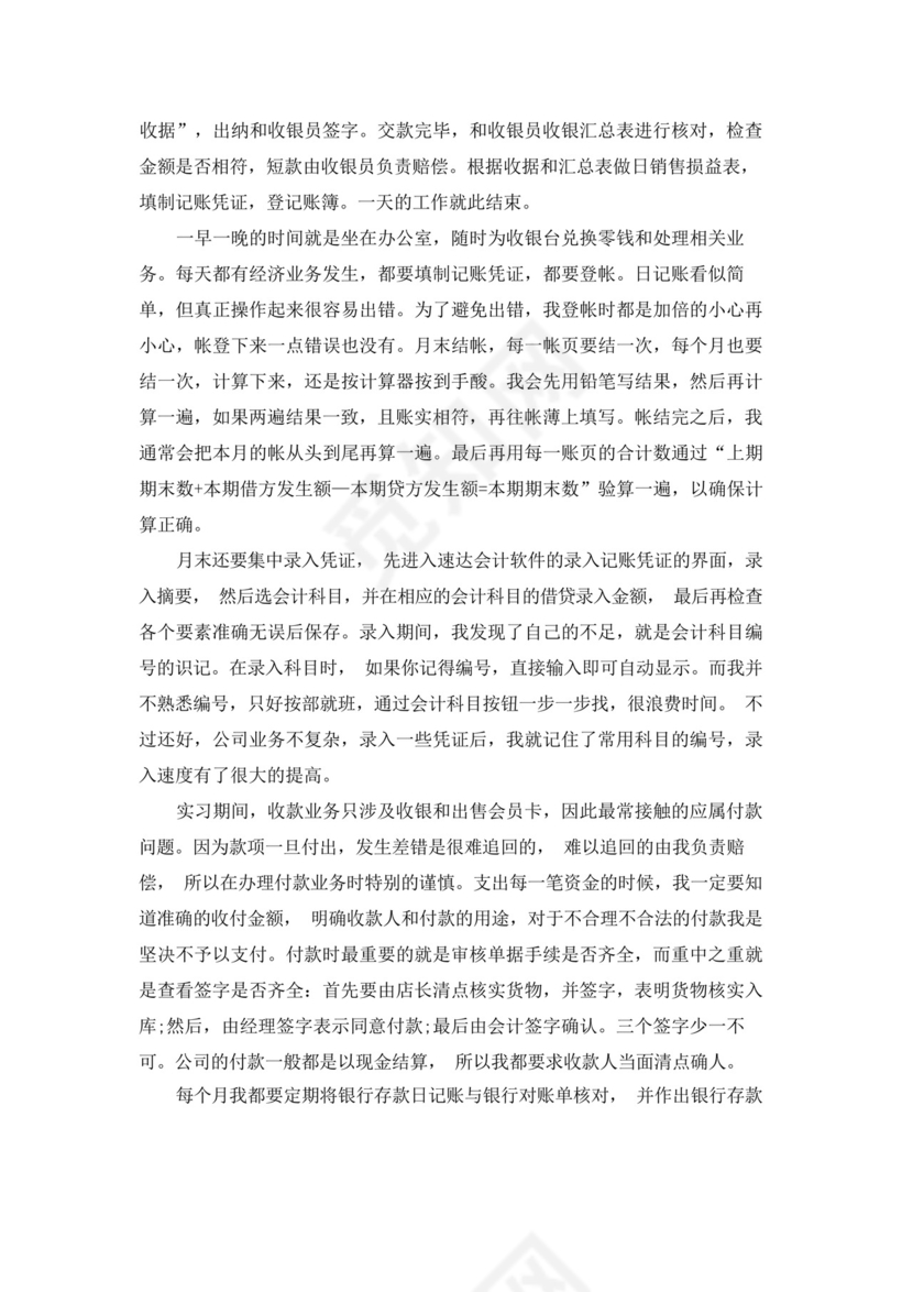出纳实习总结3000字.docx