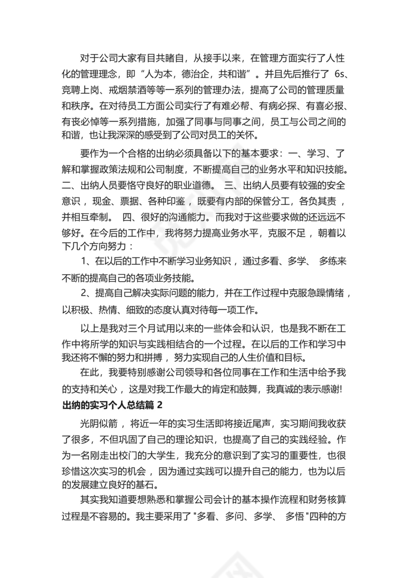 出纳的实习个人总结5篇.docx