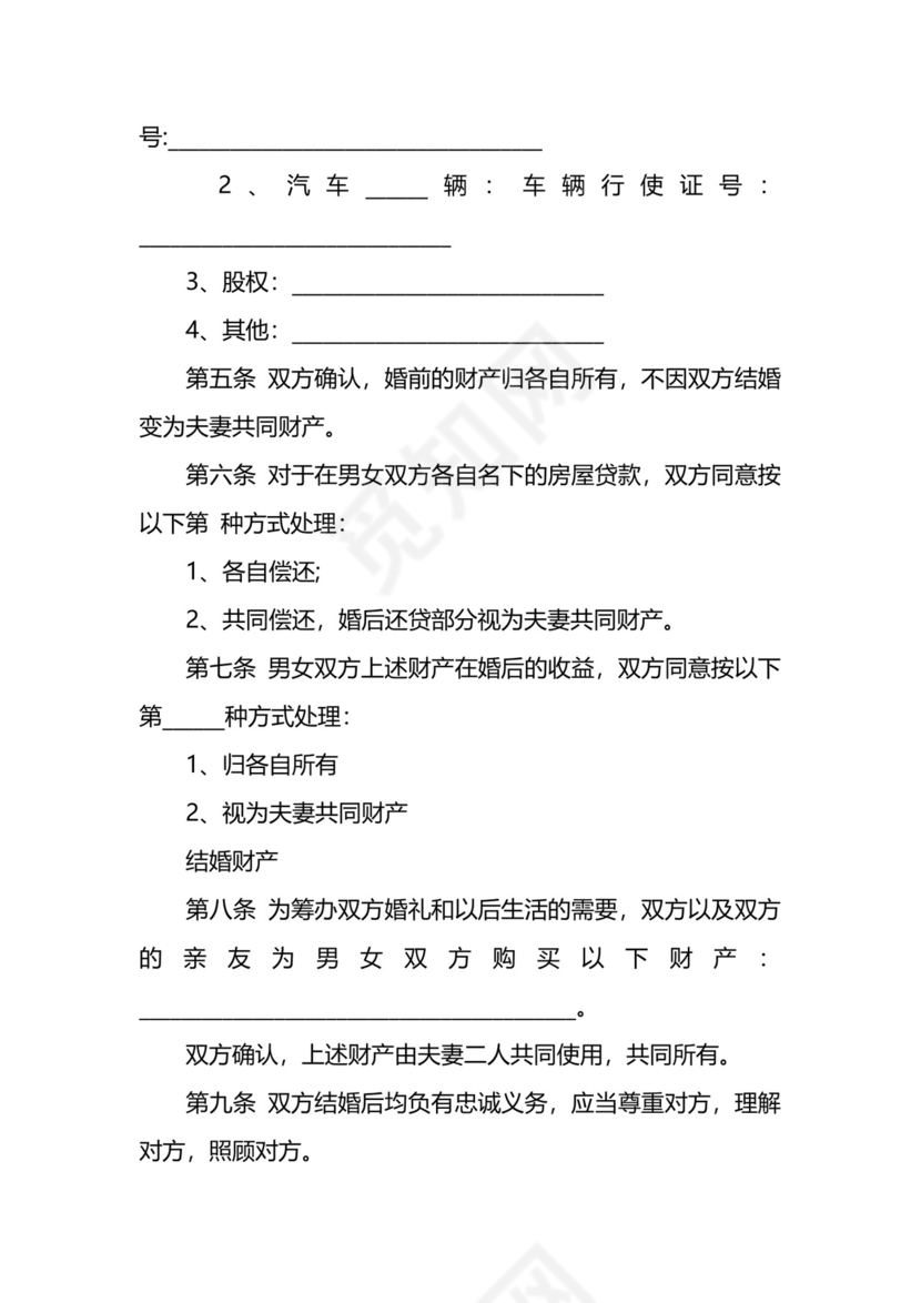 婚前债务归属协议.docx