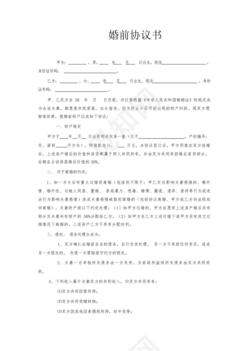 婚前有债务协议书5篇范本.docx